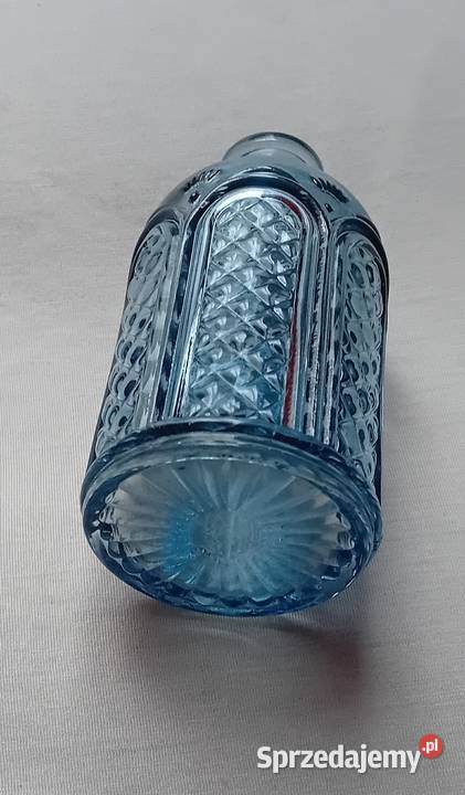 Flakon do perfum kolor niebieski burzowy szkło Porcelana i szkło Koźminek