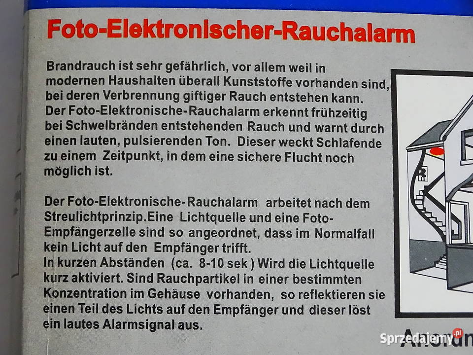 Fotoelektroniczny czujnik dymu model 89855 nowy Biłgoraj