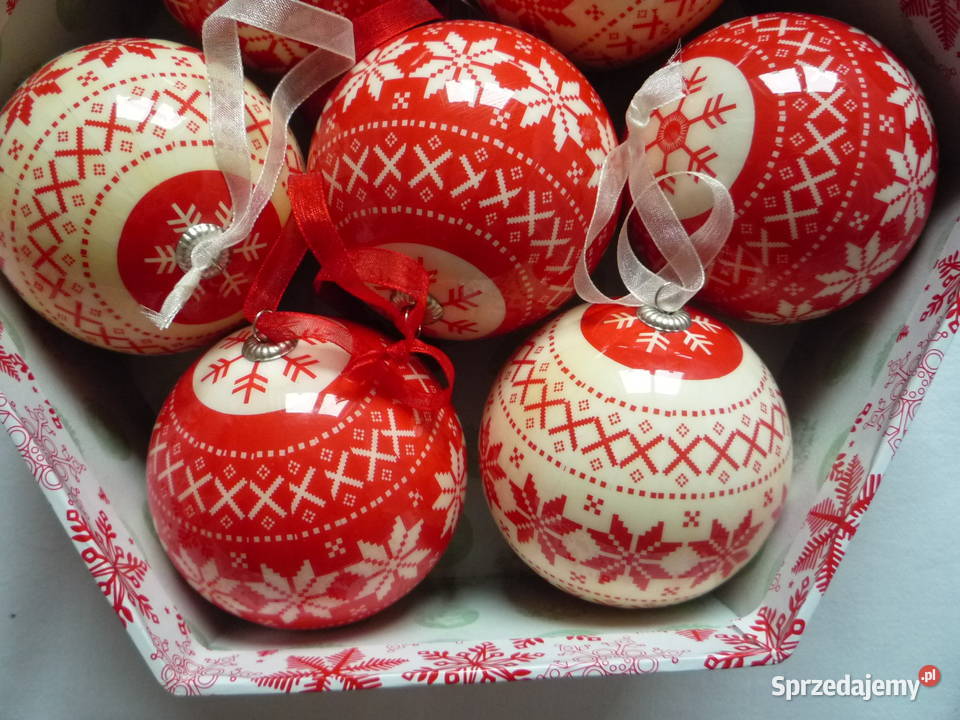 2 opakowania Bombki choinkowe czerwone wzór zachodniopomorskie Szczecin