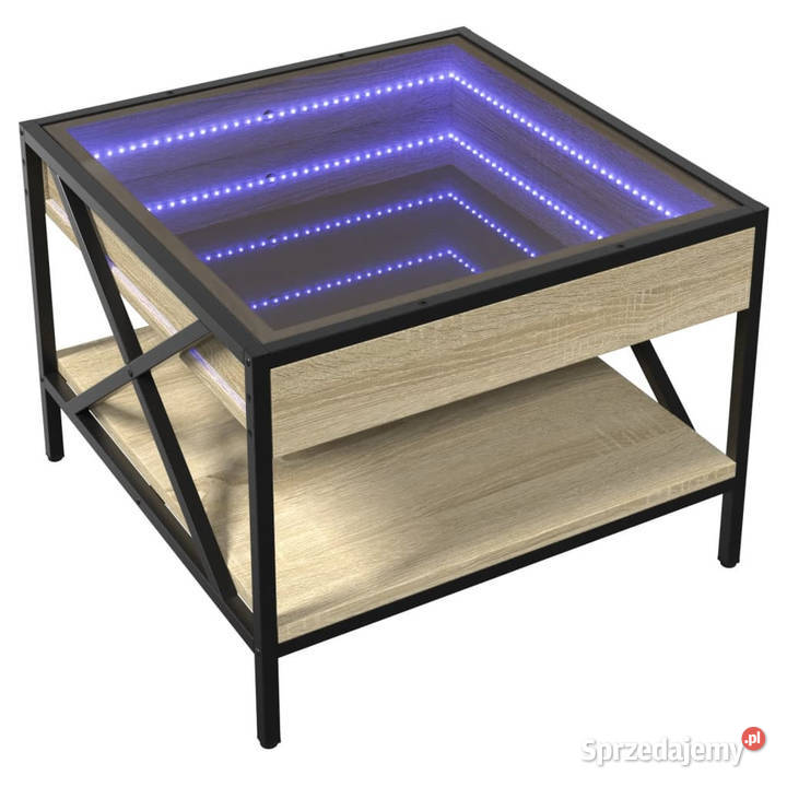 Stolik kawowy z LED Infinity dąb sonoma 50x50x38 Warszawa sprzedam