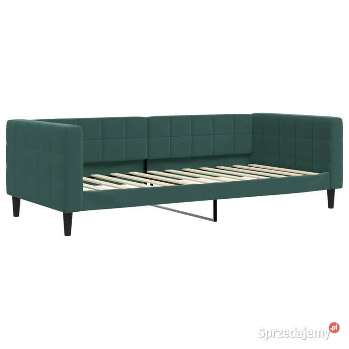 Sofa z materacem do spania ciemnozielona aksamit Warszawa