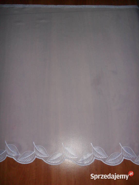 firanka krótka 73 woal haft biała Wystrój okien Wrocław sprzedam