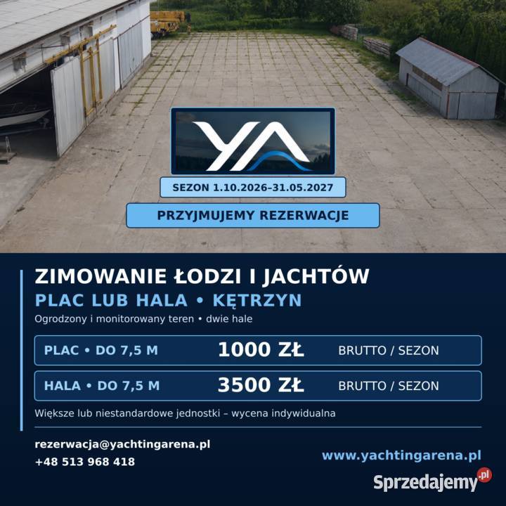 Zimowanie łodzi i jachtów plac i hala Kętrzyn