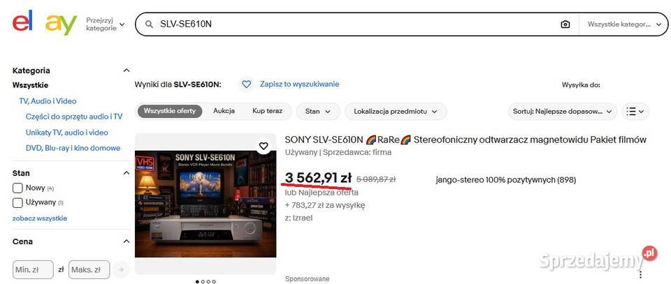 Magnetowid Sony SLVSE610N 4głowicowy Kielce