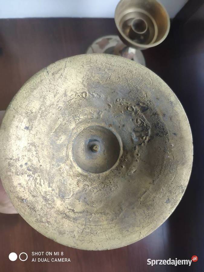 Wyjątkowa para zabytkowych mosiężnych Antyki Kraków