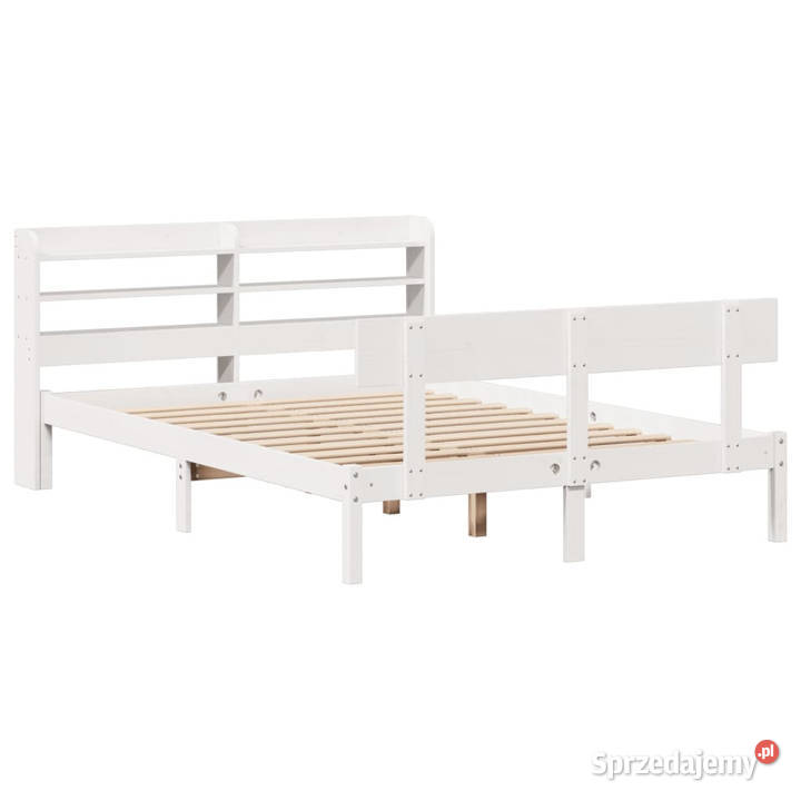 Rama łóżka bez materaca biała lite drewno 222cm mazowieckie Warszawa