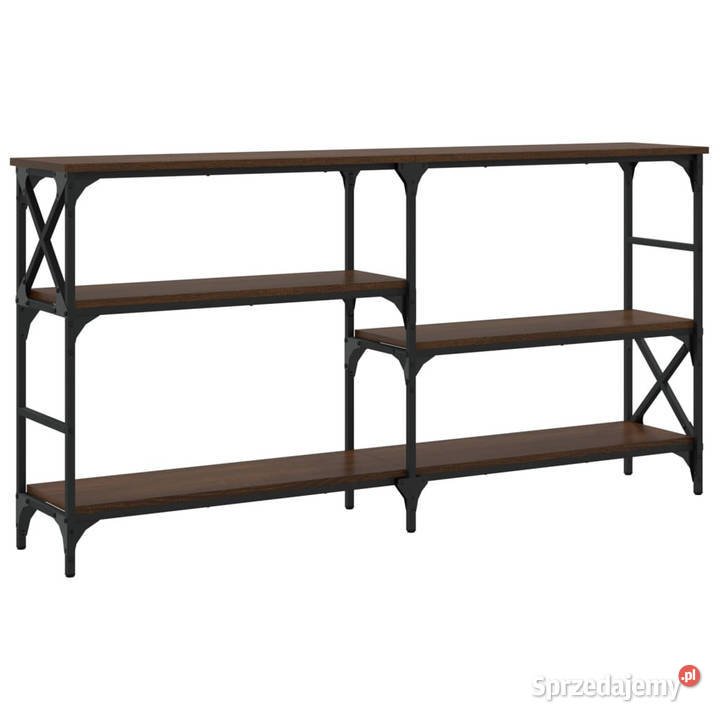 Stolik konsolowy brązowy dąb 150x29x765 WM835473 Warszawa sprzedam