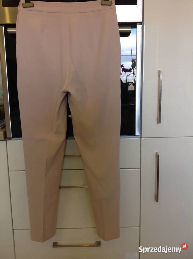 Spodnie Beżowe Cygaretki Damskie r S NOWE złoty Nowa Sól