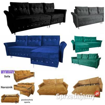 Narożnik rozkładana 2w1 Sofa Glamour pojemnik Wrocław