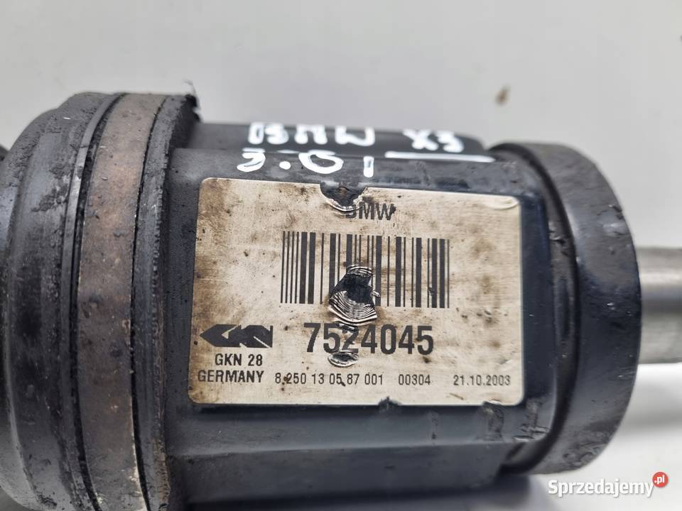 PÓŁOŚ BMW X3 E83 30 i LEWA PRZEDNIA półośka lewy Chełm