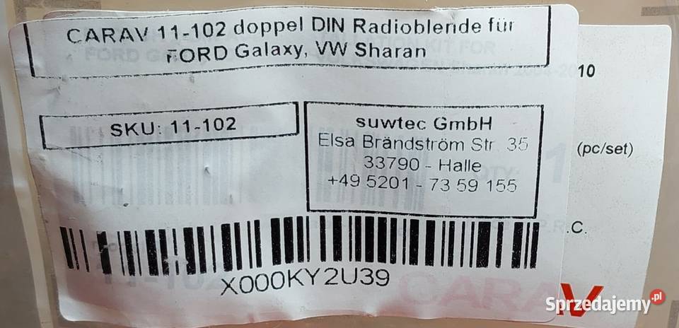 RAMKA RADIA 2 DIN VW SHARAN FORD GALAXY CARAV Mielęcin sprzedam