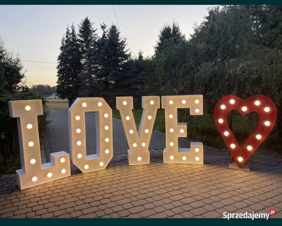 Fotobudka cyfry led 18 40 50 napis LOVE Miłość śląskie Częstochowa
