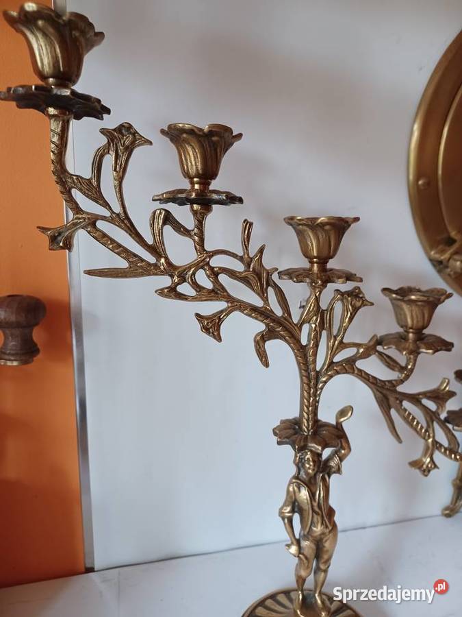 Świecznik figuralny Mosiądz Poznań