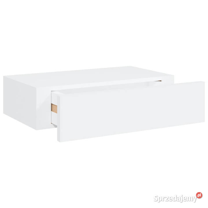 Półka ścienna z szufladą biała 40 x 235 x 10 MDF Meble Warszawa