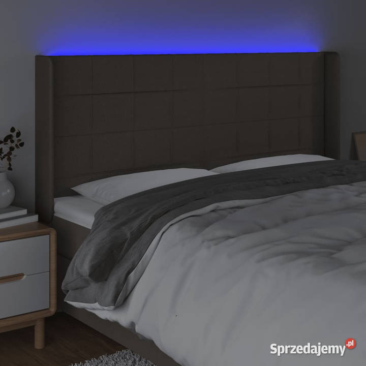 Zagłówek do łóżka z LED taupe 163x16x118128 Warszawa