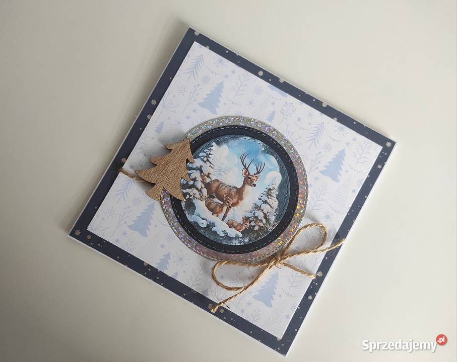 Kartka ręcznie robiona świąteczna Boże Łódź sprzedam