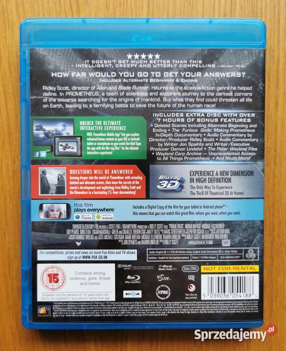 Prometheus Prometeusz 3x Bluray En 2012 3 Disc Parzęczew sprzedam