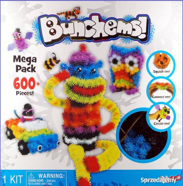 MEGA ZESTAW Bunchems Kolorowe RZEPY 600 el HIT Plastik  Kielce