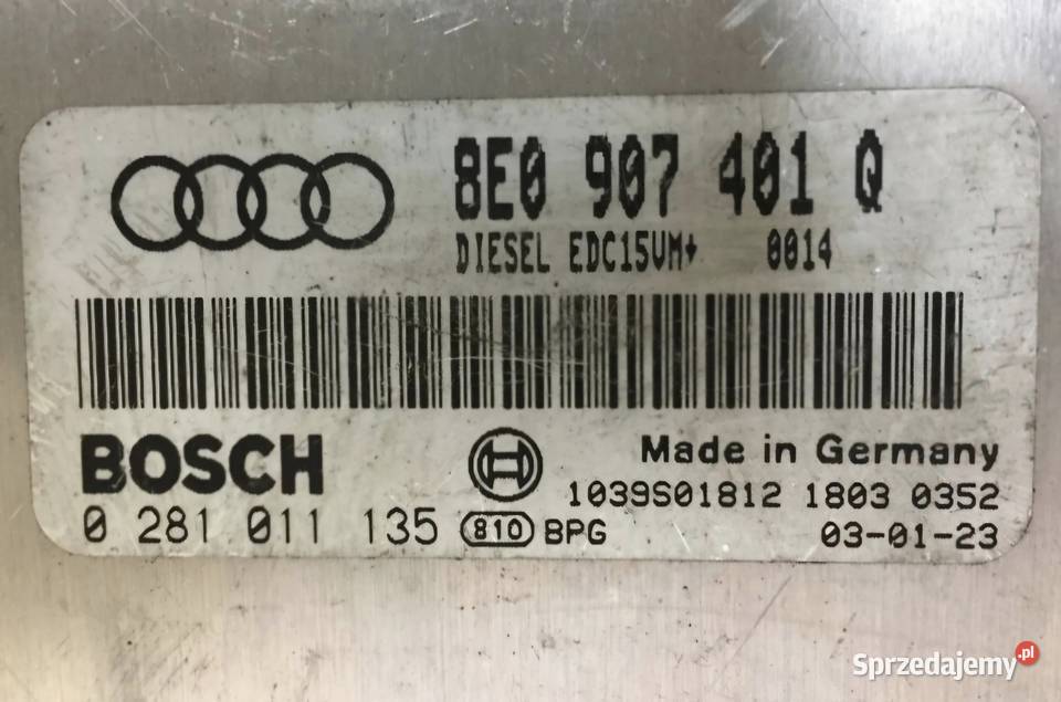 KOMPUTER STEROWNIK SILNIKA AUDI A4 B6 25 TDI