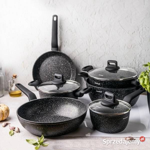 Solidne garnki nieprzywierające marmurki 12 el Garnki i szybkowary Łódź
