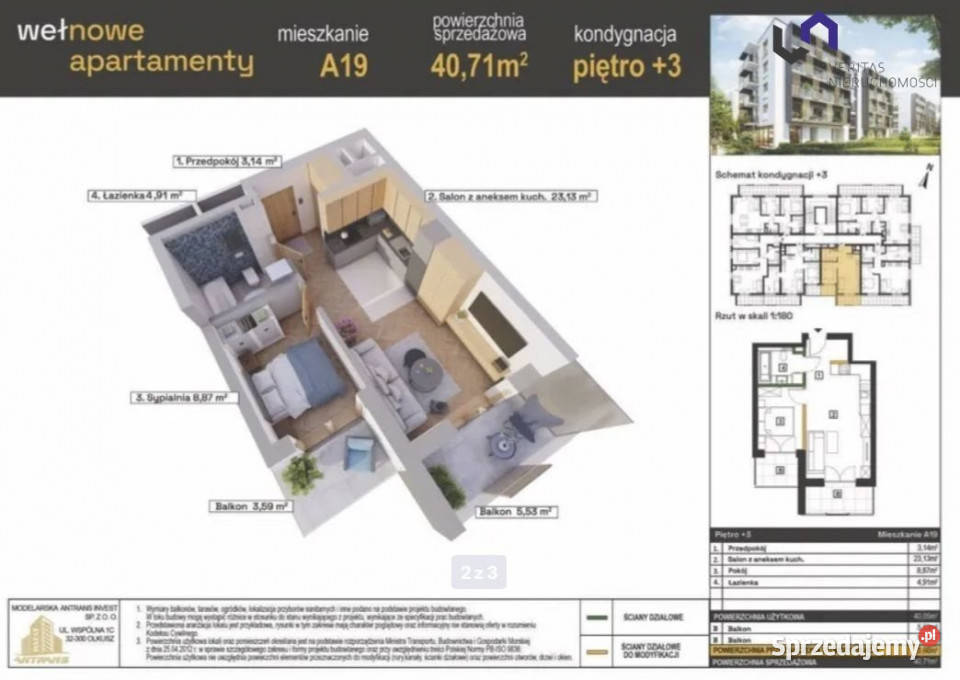 Mieszkanie Katowice Modelarska 4019m2 2 pokoje 40.19m2 Sprzedaż