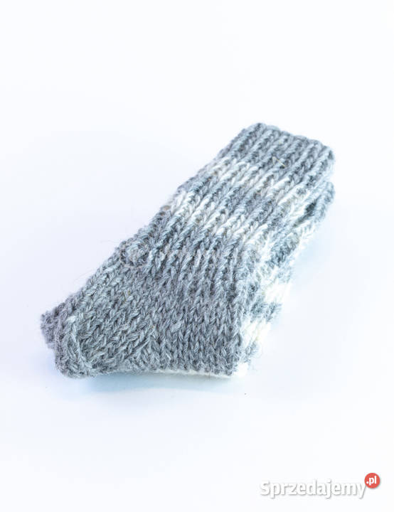 Wełniane ciepłe skarpetki w paski w kolorze sprzedam