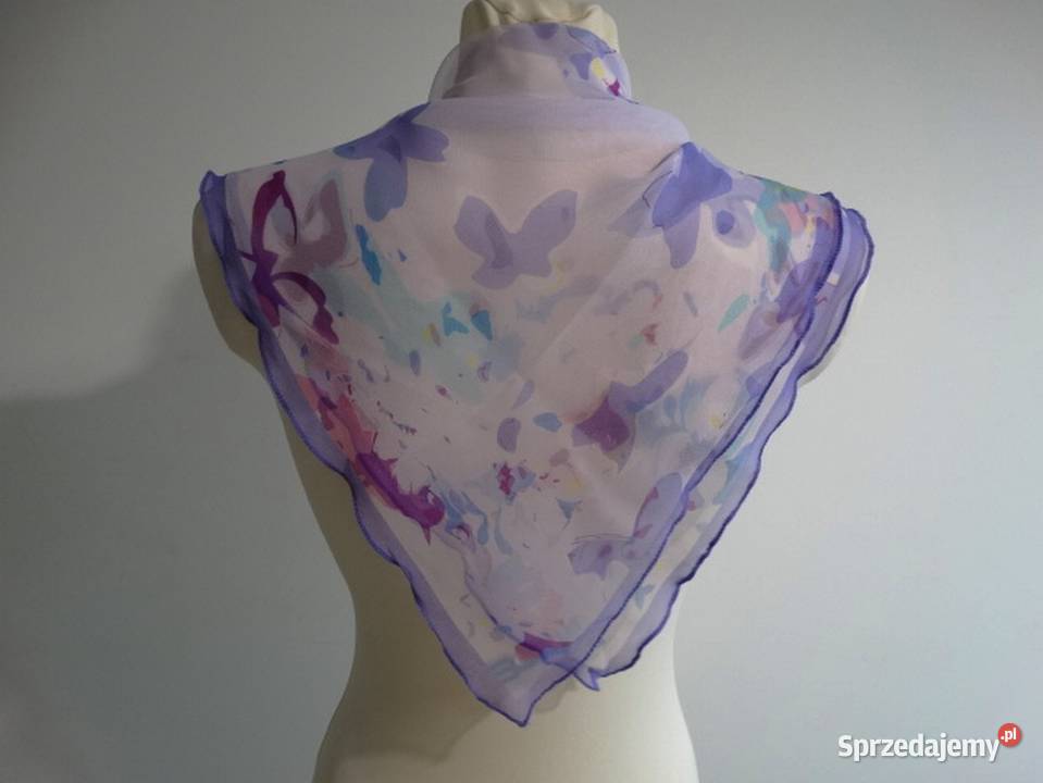 Apaszka Jedwabna Chustka Liliowy Kolor Pastelowy Dla kobiet Łomża
