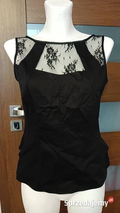 Czarna elegancka bluzka z koronką gothic lolita