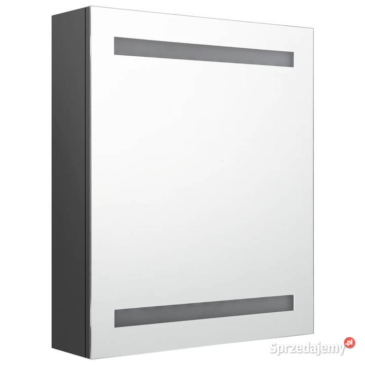 Szafka łazienkowa z lustrem i LED szara 50x14x60 Łazienkowe mazowieckie Warszawa