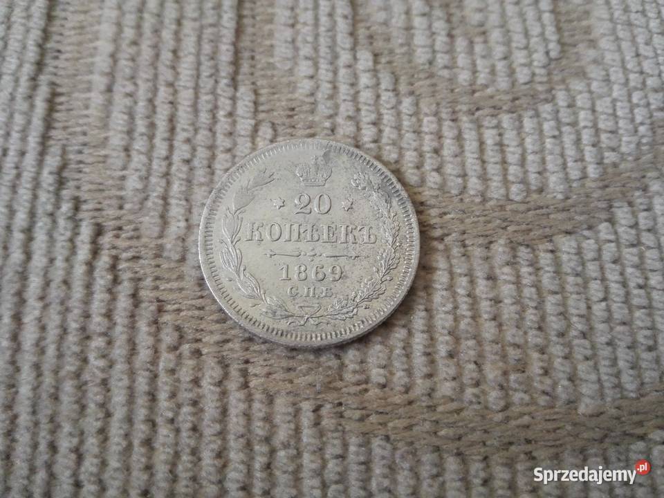 ROSJA 20 kopiejek 1869 ALEKSANDER II srebro Czersk sprzedam