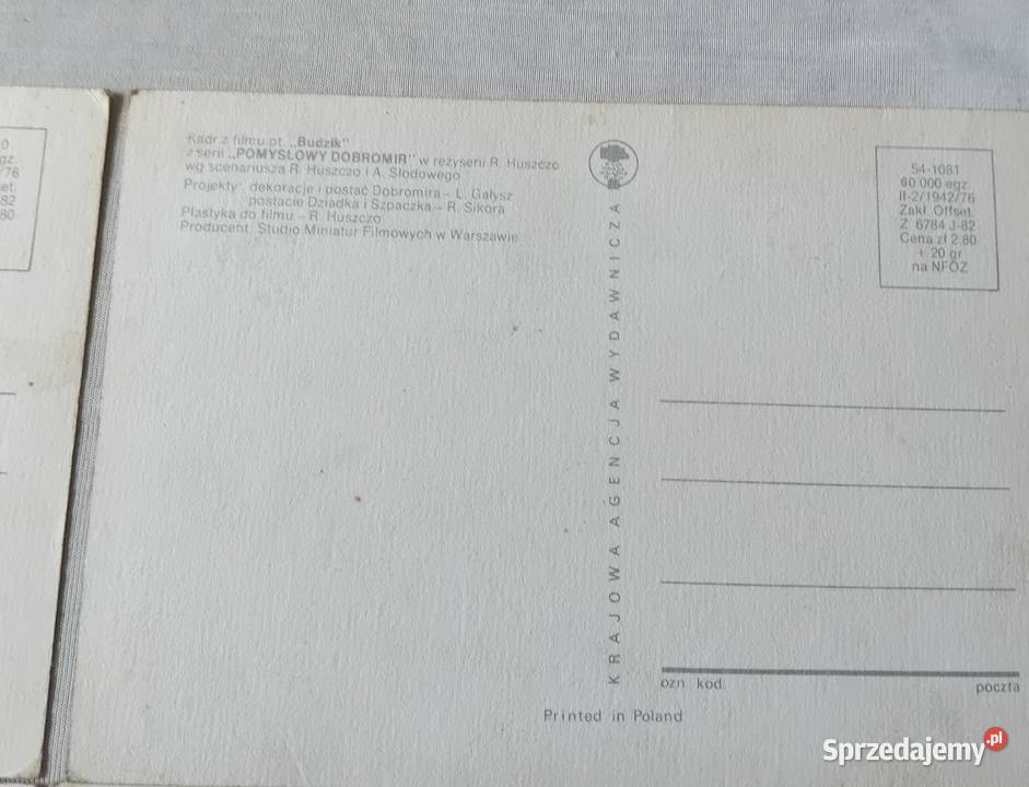 Zestaw 4 pocztówek tematyka bajkowa Pomysłowy Koźminek