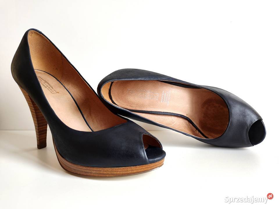 7237 5TH AVENUE eleganckie granatowe skóra 40