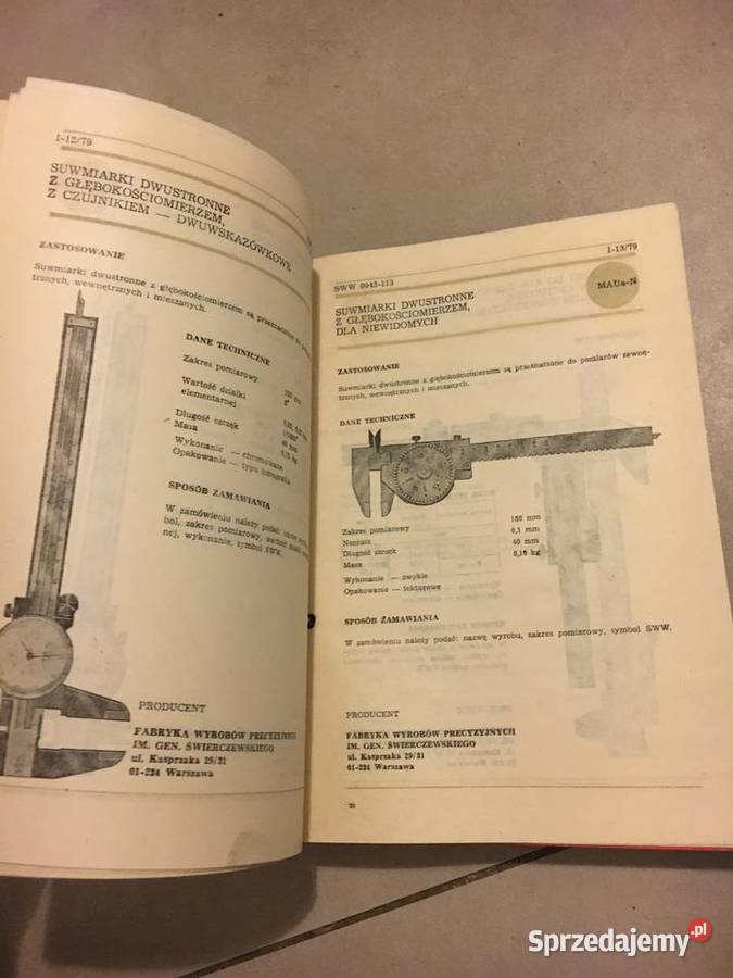 Katalog techniczny Narzędzia pomiarowe do Łęczyca sprzedam
