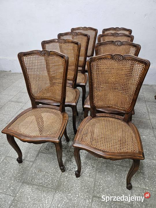 Piękne francuskie krzesła ludwikowskie Komplet 8 małopolskie