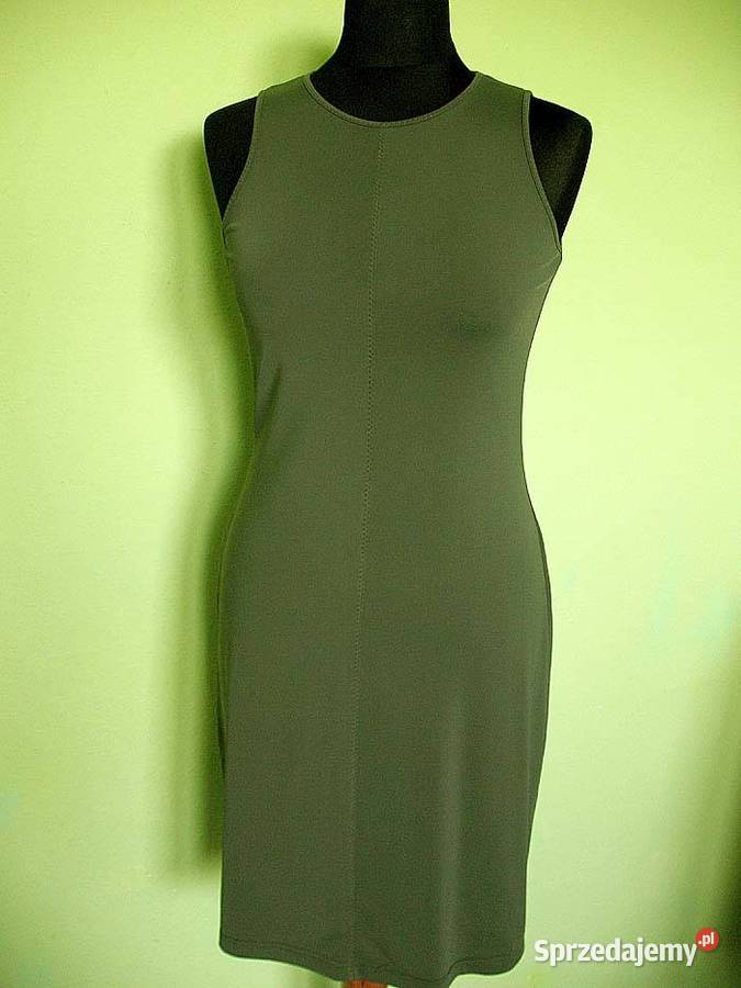 Sukienka khaki dzianina 40 L biust 90100 Pepe