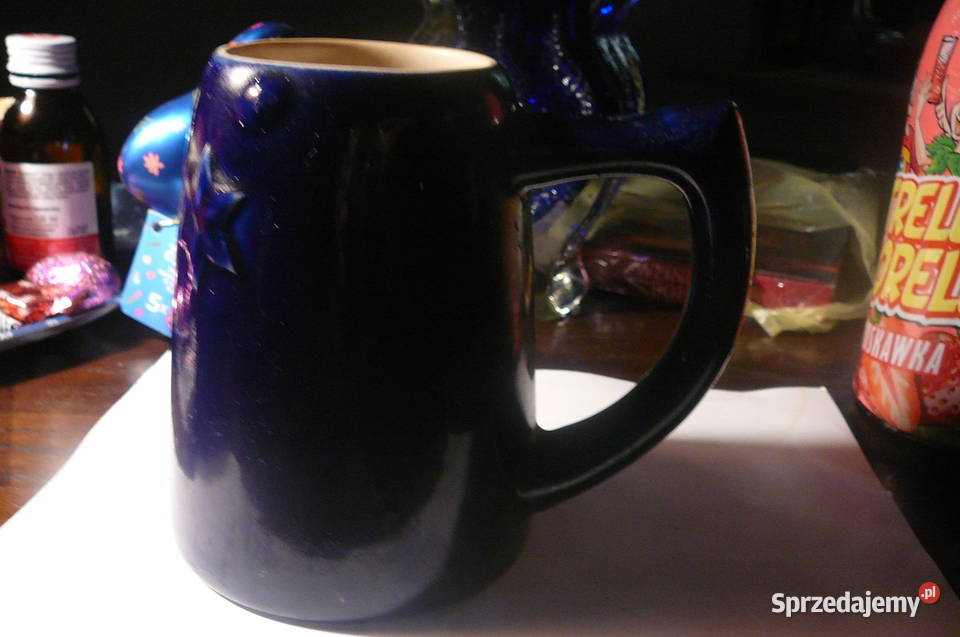Kufel ceramiczny szafirowy stary Wrocław