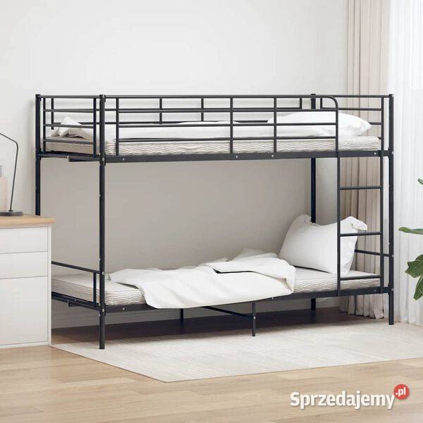 vidaXL Łóżko piętrowe czarne metalowe 90 x 200 Warszawa