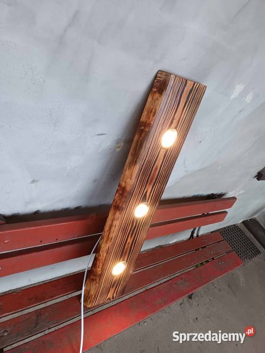 Lampa drewniana na trzy halogeny Ciechanów