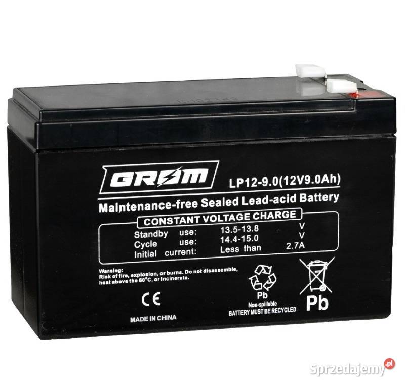 AKUMULATOR żelowy 9Ah 12V GROM Akumulatory motocyklowe Łódź sprzedam