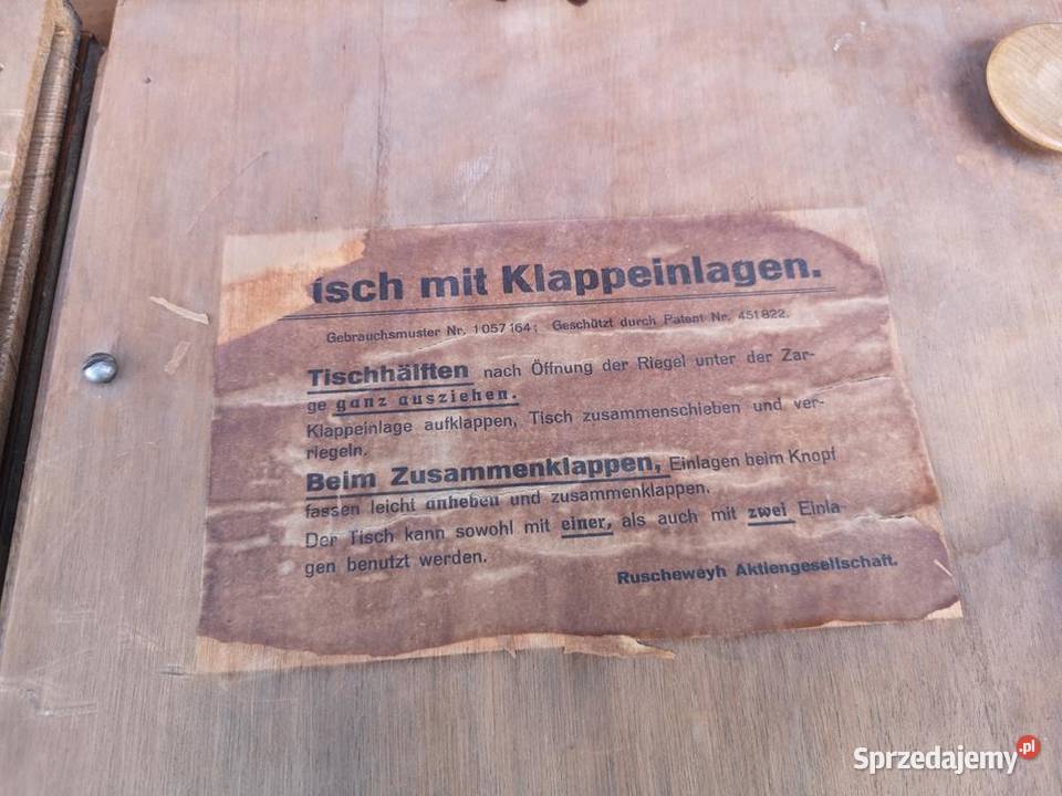 Stół Orzech Antyk Stary Rozkładany Duży Meble wielkopolskie sprzedam