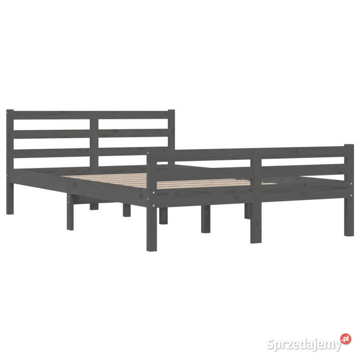 Rama łóżka szara lite drewno 120 x 200 WM814816 125cm