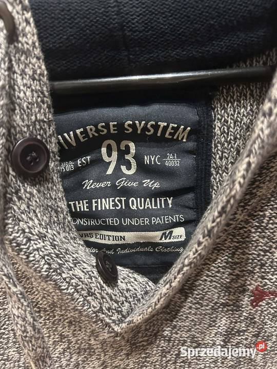Sweter z kapturem szary męski Diverse M