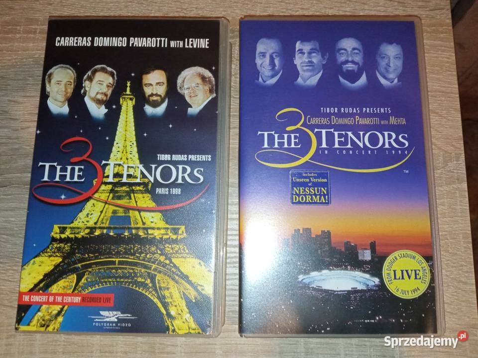 Dwie kasety VHS The 3 Tenors live Kielce