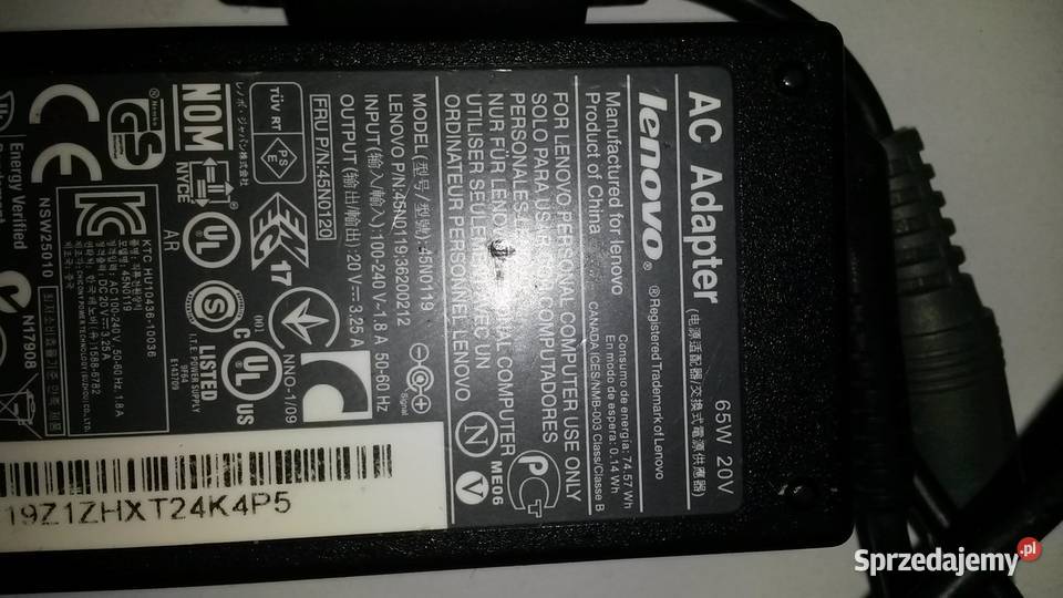 ZASILACZ LENOVO 45N0119 sprzedam