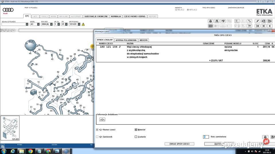 Wąż cieczy chłodzącej VW Audi Seat Skoda osobowe Stargard