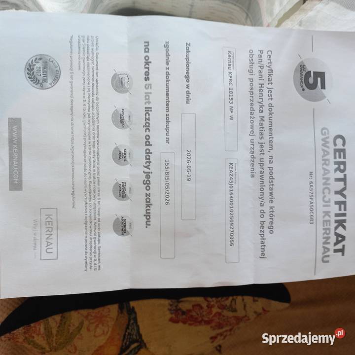Lodowkozamrażarka Kernau Pozostałe małopolskie Kraków