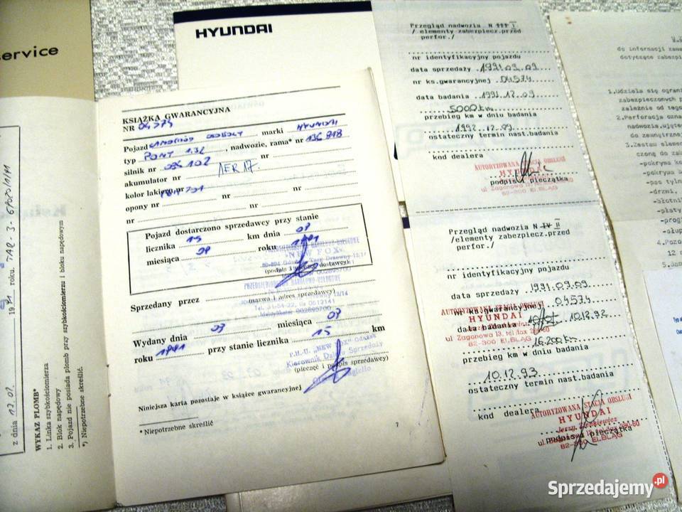 Hyundai Pony Instrukcja obsługi książka papiery