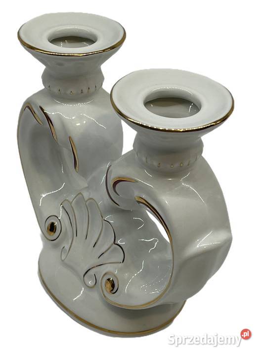 Podwójny porcelanowy świecznik Ćmielów Kraków
