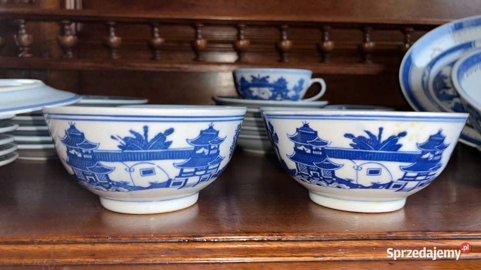 Orientalny niebieskobiały półmisek Made in Chiny