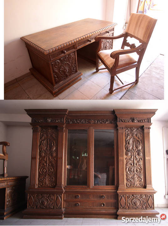 Rarytas Neorenesansowy komplet gabinetowy z 1905 Wrocław